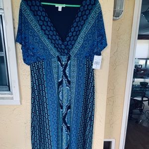 NWT Blue and White Maxi Dress Size 16